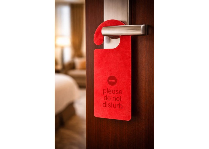 Next επιγραφή Do not disturb ECOLEATHER 2 όψεων 22,5x8,6εκ. κόκκινη-πράσινη. Δυνατότητα εκτύπωσης