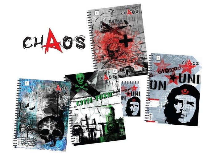 Next chaos τετρ. σπιράλ mini 8x15εκ. 2θεμ.