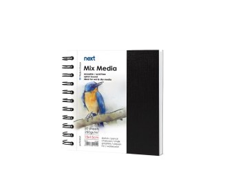 Next Sketch book Mix Media 50 φύλλα 250γρ. 15x15εκ. σκληρό καπάκι σπιράλ Next Sketch book Mix Media 50 φύλλα 250γρ. 15x15εκ. σκληρό καπάκι σπιράλ