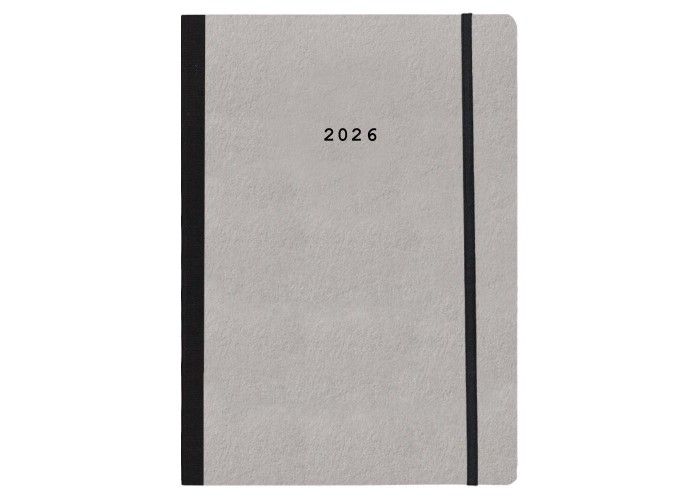 Next ημερολόγιο 2026 Natural ημερήσιο flexi γκρι ανοιχτό με λάστιχο 17x25εκ.  Δυνατότητα εκτύπωσης