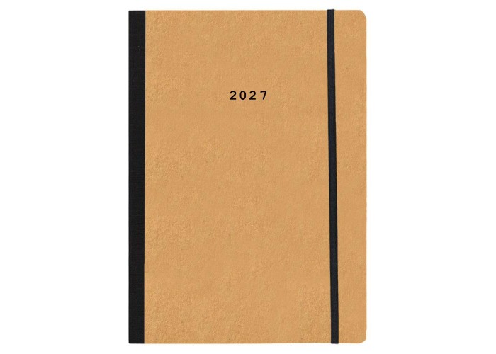 Next ημερολόγιο 2027 Natural ημερήσιο flexi μουσταρδί με λάστιχο 14x21εκ.  Δυνατότητα εκτύπωσης