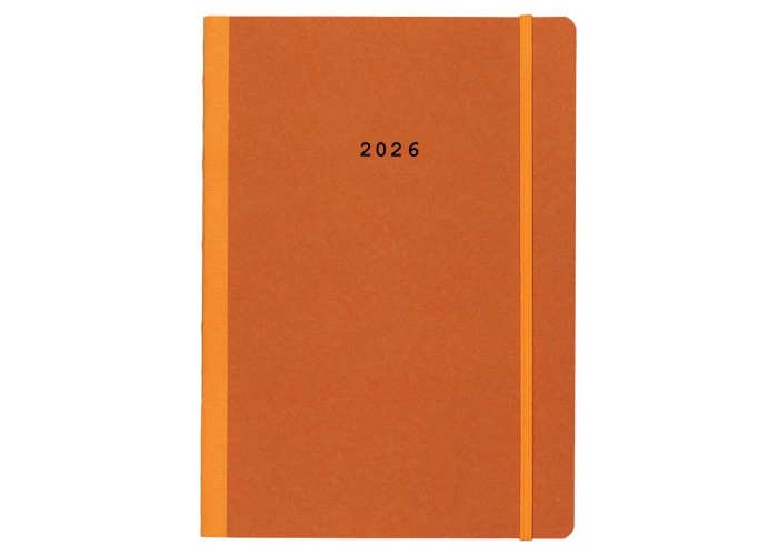 Next ημερολόγιο 2026 Natural ημερήσιο flexi πορτοκαλί με λάστιχο 14x21εκ.  Δυνατότητα εκτύπωσης
