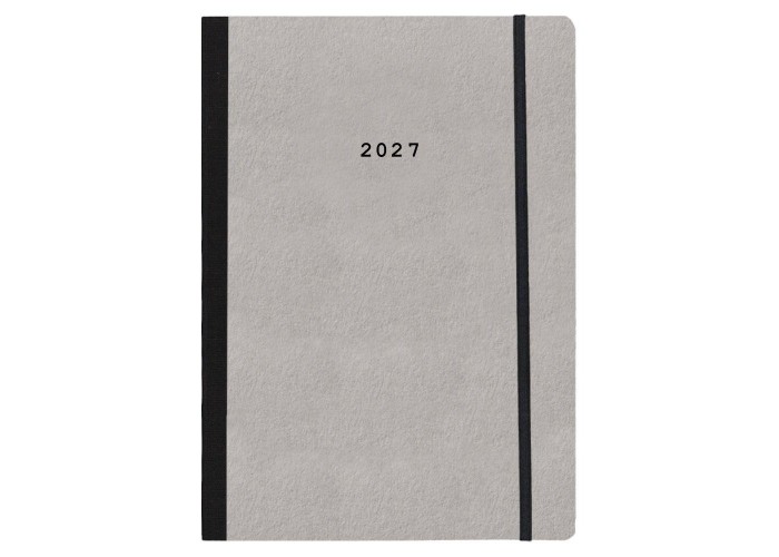 Next ημερολόγιο 2027 Natural ημερήσιο flexi γκρι ανοιχτό με λάστιχο 14x21εκ.  Δυνατότητα εκτύπωσης