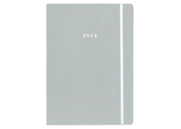 Next ημερολόγιο 2026 Pastel ημερήσιο flexi γκρι με λάστιχο 14x21εκ.