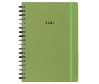 Next ημερολόγιο 2027 Natural ημερήσιο σπιράλ πράσινο με λάστιχο 12x17εκ.  Δυνατότητα εκτύπωσης