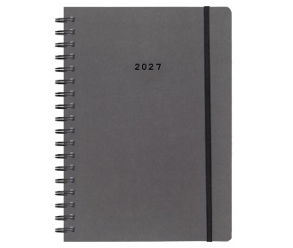Next ημερολόγιο 2027 Natural ημερήσιο σπιράλ γκρι σκούρο με λάστιχο 12x17εκ.  Δυνατότητα εκτύπωσης