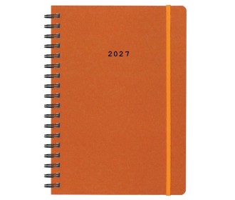 Next ημερολόγιο 2027 Natural ημερήσιο σπιράλ πορτοκαλί με λάστιχο 12x17εκ.  Δυνατότητα εκτύπωσης