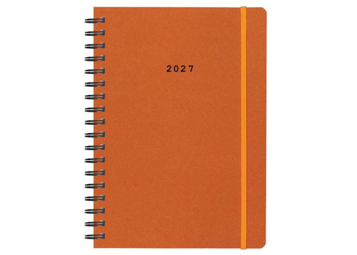 Next ημερολόγιο 2027 Natural ημερήσιο σπιράλ πορτοκαλί με λάστιχο 12x17εκ.  Δυνατότητα εκτύπωσης