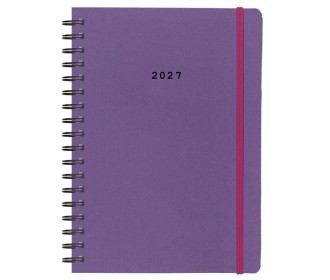 Next ημερολόγιο 2027 Natural ημερήσιο σπιράλ μωβ με λάστιχο 12x17εκ.  Δυνατότητα εκτύπωσης