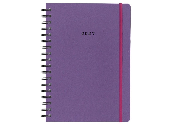 Next ημερολόγιο 2027 Natural ημερήσιο σπιράλ μωβ με λάστιχο 12x17εκ.  Δυνατότητα εκτύπωσης