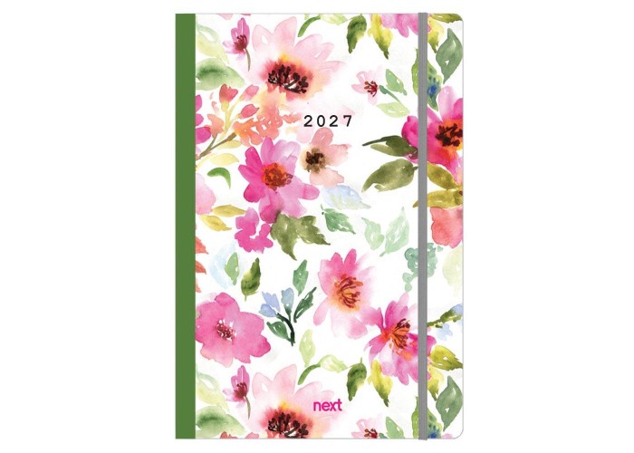 Next ημερολόγιο 2027 Trends Flowers ημερήσιο flexi με λάστιχο 14x21εκ.