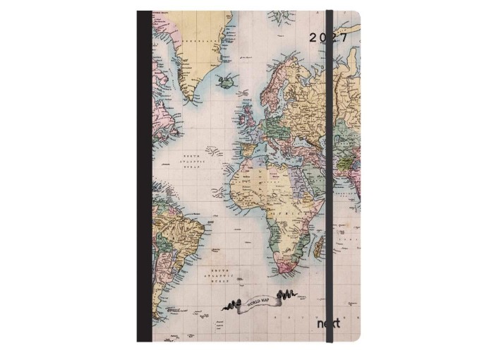 Next ημερολόγιο 2027 Trends World map II ημερήσιο flexi με λάστιχο 14x21εκ.