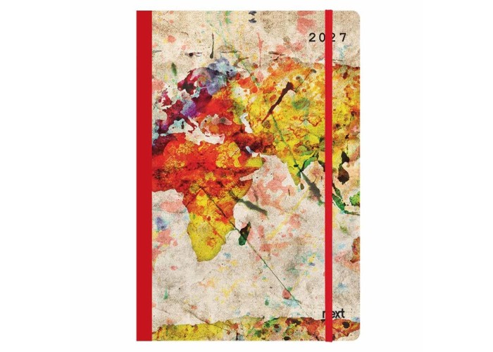 Next ημερολόγιο 2027 Trends World map ημερήσιο flexi με λάστιχο 12x17εκ.