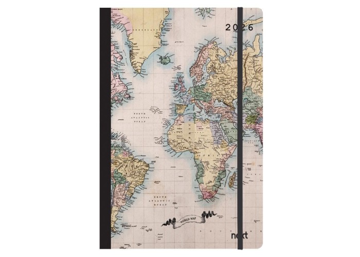 Next ημερολόγιο 2026 Trends World map II ημερήσιο flexi με λάστιχο 12x17εκ.