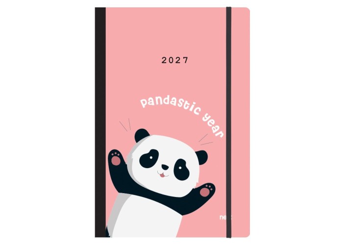 Next ημερολόγιο 2027 Trends Panda ημερήσιο flexi με λάστιχο 12x17εκ.