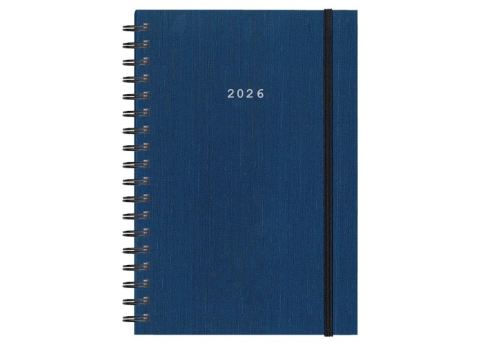 Next ημερολόγιο 2026 fabric plus ημερήσιο σπιράλ μπλε 17x25εκ.  Δυνατότητα εκτύπωσης