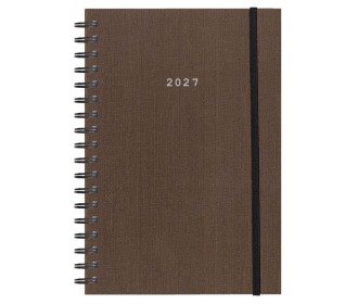 Next ημερολόγιο 2027 fabric plus ημερήσιο σπιράλ καφέ 17x25εκ.  Δυνατότητα εκτύπωσης