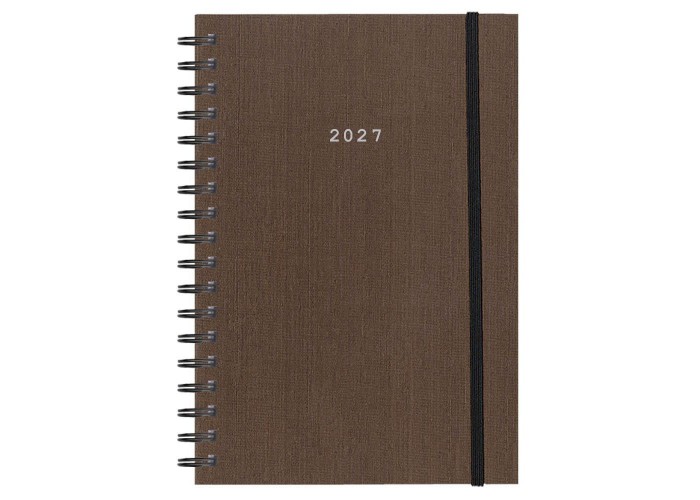 Next ημερολόγιο 2027 fabric plus ημερήσιο σπιράλ καφέ 17x25εκ.  Δυνατότητα εκτύπωσης