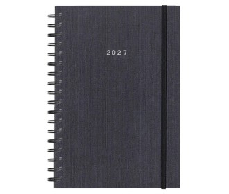 Next ημερολόγιο 2027 fabric plus ημερήσιο σπιράλ γκρι 17x25εκ.  Δυνατότητα εκτύπωσης