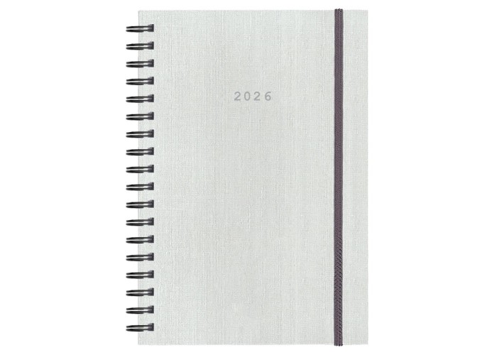 Next ημερολόγιο 2026 fabric plus ημερήσιο σπιράλ λευκό 12x17εκ.  Δυνατότητα εκτύπωσης