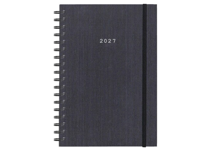 Next ημερολόγιο 2027 fabric plus ημερήσιο σπιράλ γκρι 12x17εκ.  Δυνατότητα εκτύπωσης