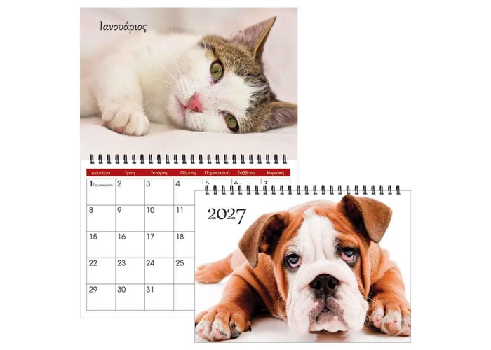 Next μηνιαίο πλάνο τοίχου 2027 dogs - cats σπιράλ 20x23εκ., 13φ. Next μηνιαίο πλάνο τοίχου 2027 dogs - cats σπιράλ 20x23εκ., 13φ.