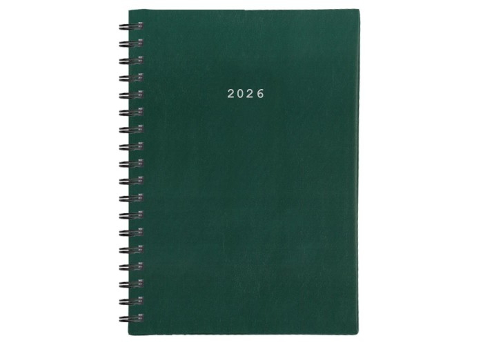 Next ημερολόγιο 2026 basic ημερήσιο σπιράλ πράσινο 17x25εκ.  Δυνατότητα εκτύπωσης