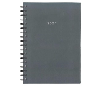 Next ημερολόγιο 2027 basic ημερήσιο σπιράλ γκρι 14x21εκ.  Δυνατότητα εκτύπωσης