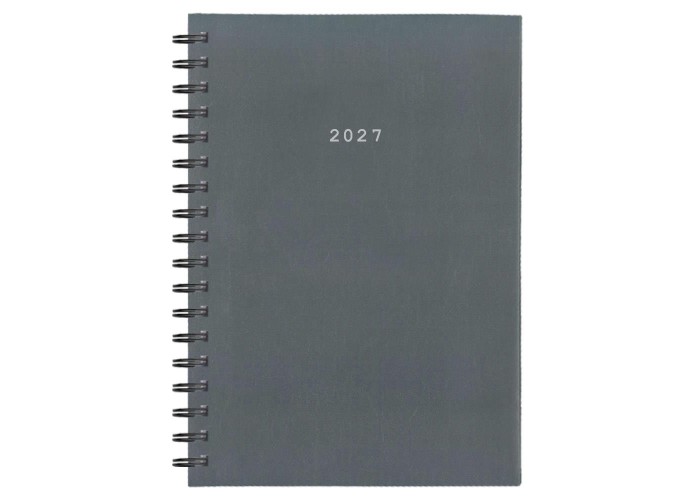 Next ημερολόγιο 2027 basic ημερήσιο σπιράλ γκρι 14x21εκ.  Δυνατότητα εκτύπωσης