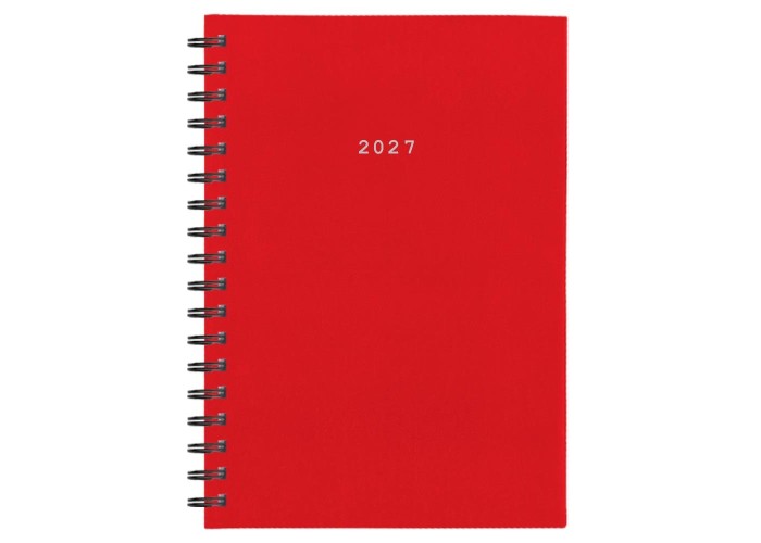 Next ημερολόγιο 2027 basic ημερήσιο σπιράλ κόκκινο 12x17εκ.  Δυνατότητα εκτύπωσης
