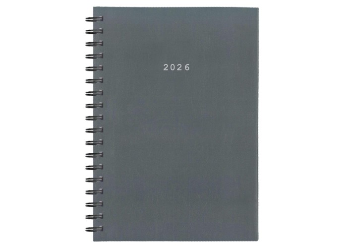 Next ημερολόγιο 2026 basic ημερήσιο σπιράλ γκρι 12x17εκ.  Δυνατότητα εκτύπωσης
