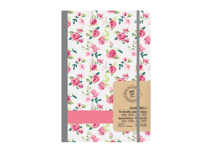 Next ημερολόγιο ACADEMIC+ 9/2026-12/2027 Gallery εβδομαδιαίο flexi 14x21εκ. Τριαντάφυλλα 2