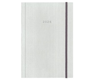 Next ημερολόγιο 2026 fabric ημερήσιο δετό λευκό με λάστιχο 17x25εκ.  Δυνατότητα εκτύπωσης