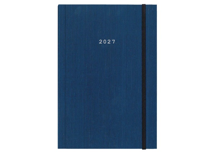 Next ημερολόγιο 2027 fabric ημερήσιο δετό μπλε με λάστιχο 17x25εκ.  Δυνατότητα εκτύπωσης