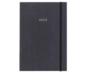 Next ημερολόγιο 2026 fabric ημερήσιο δετό γκρι με λάστιχο 17x25εκ.  Δυνατότητα εκτύπωσης