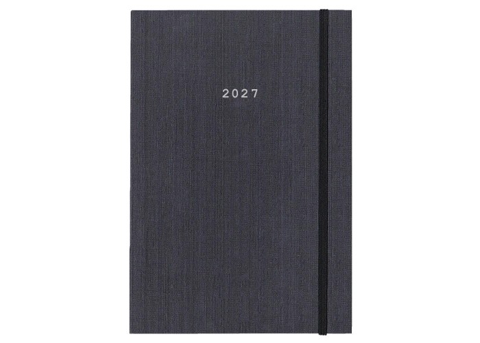 Next ημερολόγιο 2027 fabric ημερήσιο δετό γκρι με λάστιχο 17x25εκ.  Δυνατότητα εκτύπωσης