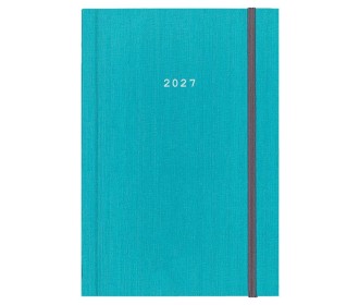 Next ημερολόγιο 2027 fabric ημερήσιο δετό γαλάζιο με λάστιχο 17x25εκ.  Δυνατότητα εκτύπωσης