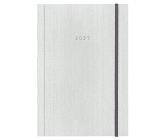 Next ημερολόγιο 2027 fabric ημερήσιο δετό λευκό με λάστιχο 14x21εκ.  Δυνατότητα εκτύπωσης