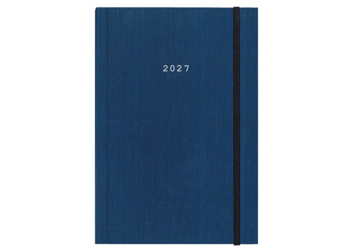 Next ημερολόγιο 2027 fabric ημερήσιο δετό μπλε με λάστιχο 14x21εκ.  Δυνατότητα εκτύπωσης