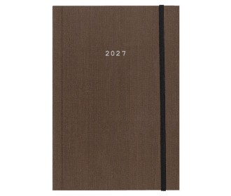 Next ημερολόγιο 2027 fabric ημερήσιο δετό καφέ με λάστιχο 14x21εκ.  Δυνατότητα εκτύπωσης