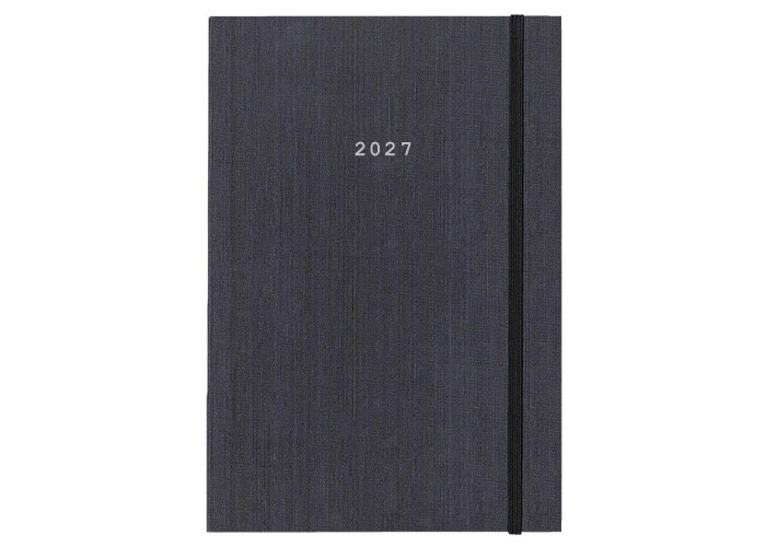 Next ημερολόγιο 2027 fabric ημερήσιο δετό γκρι με λάστιχο 14x21εκ.  Δυνατότητα εκτύπωσης
