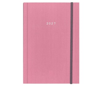 Next ημερολόγιο 2027 fabric ημερήσιο δετό ροζ με λάστιχο 14x21εκ.  Δυνατότητα εκτύπωσης