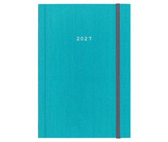 Next ημερολόγιο 2027 fabric ημερήσιο δετό γαλάζιο με λάστιχο 14x21εκ.  Δυνατότητα εκτύπωσης