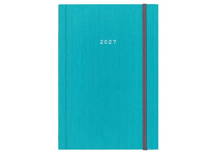 Next ημερολόγιο 2027 fabric ημερήσιο δετό γαλάζιο με λάστιχο 14x21εκ.  Δυνατότητα εκτύπωσης