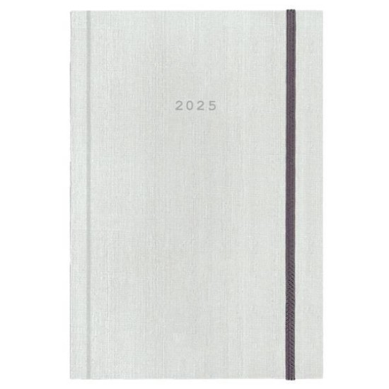 Next ημερολόγιο 2025 fabric ημερήσιο δετό λευκό με λάστιχο 12x17εκ.