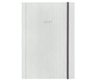 Next ημερολόγιο 2027 fabric ημερήσιο δετό λευκό με λάστιχο 12x17εκ.  Δυνατότητα εκτύπωσης