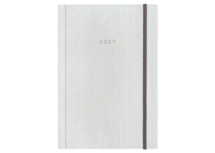 Next ημερολόγιο 2027 fabric ημερήσιο δετό λευκό με λάστιχο 12x17εκ.  Δυνατότητα εκτύπωσης