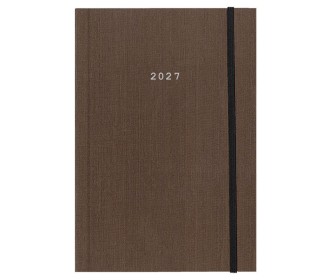 Next ημερολόγιο 2027 fabric ημερήσιο δετό καφέ με λάστιχο 12x17εκ.  Δυνατότητα εκτύπωσης