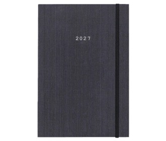 Next ημερολόγιο 2027 fabric ημερήσιο δετό γκρι με λάστιχο 12x17εκ.  Δυνατότητα εκτύπωσης