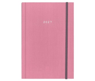Next ημερολόγιο 2027 fabric ημερήσιο δετό ροζ με λάστιχο 12x17εκ.  Δυνατότητα εκτύπωσης
